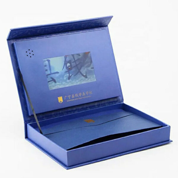 Custom printed unique magnetic blue 5 inch digital LCD screen gift video box - Image 3
