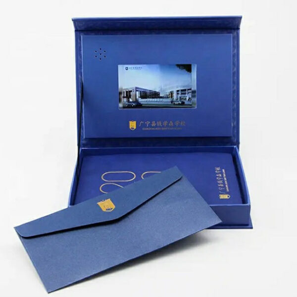 Custom printed unique magnetic blue 5 inch digital LCD screen gift video box - Image 6
