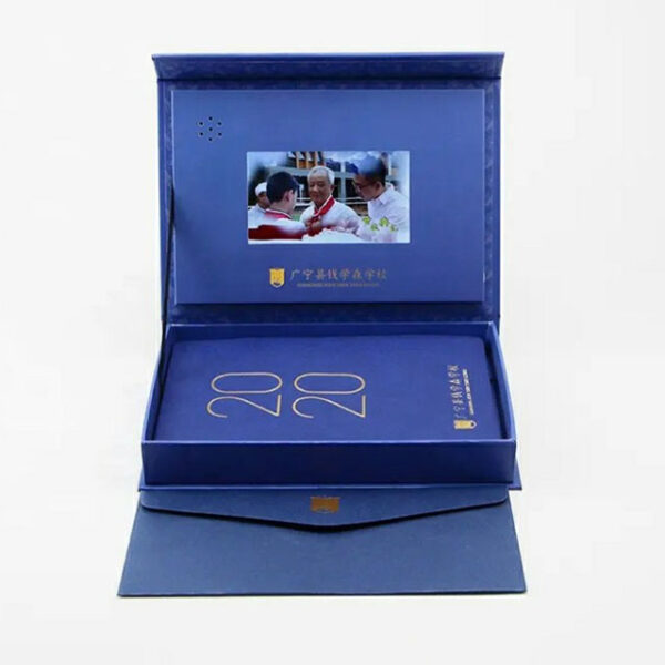 Custom printed unique magnetic blue 5 inch digital LCD screen gift video box - Image 7