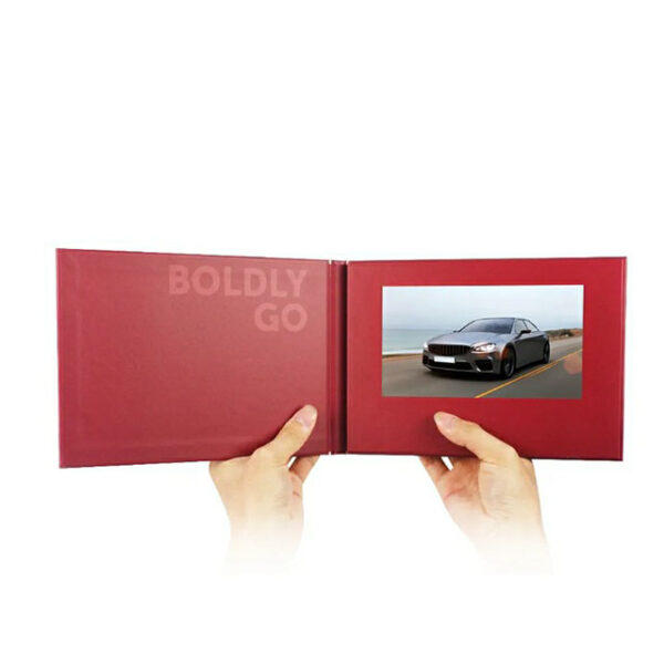 High quality hard cover special red color 7inch screen video brochures card - Image 4