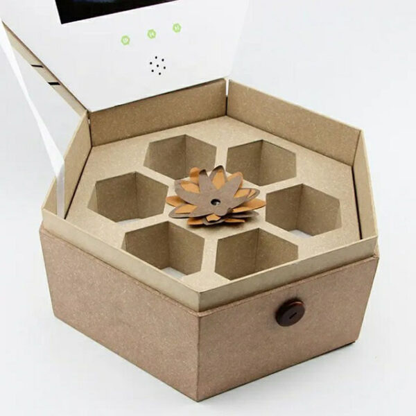 Hexagon 7 inch LCD display gift box video packaging box - Image 5