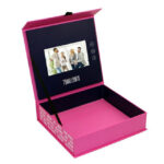Hot Promotion pink new advertising invitation with LCD screen video box