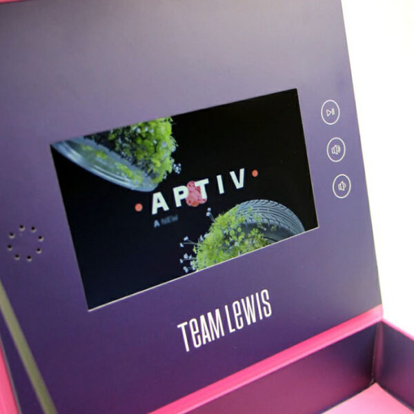 Hot Promotion pink new advertising invitation with LCD screen video box - Image 5