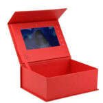 New arrival special red color 7 inch HD screen video gift box
