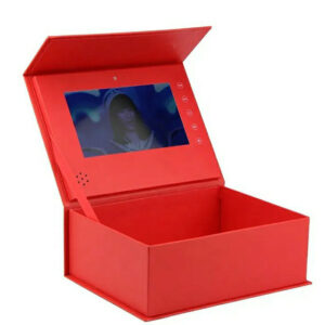 New arrival special red color 7 inch HD screen video gift box