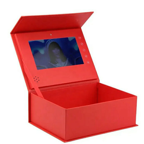 New arrival special red color 7 inch HD screen video gift box - Image 1