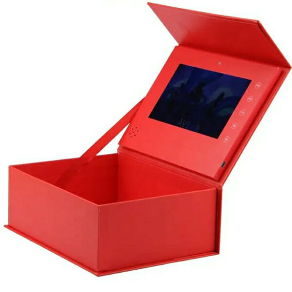 New arrival special red color 7 inch HD screen video gift box - Image 4