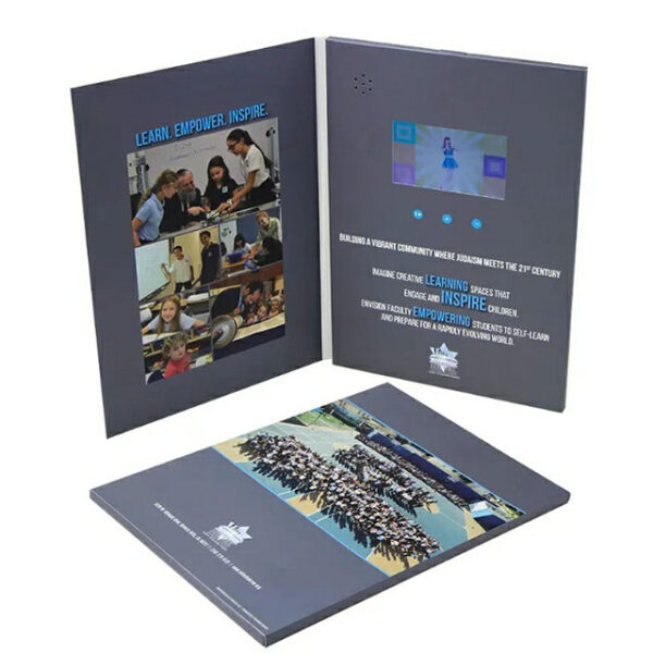 Soft cover A4 size 4.3 inch HD screen video brochure book - Image 1