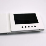 Custom leather hard cover 7 inch white color wedding video brochure - Image 3