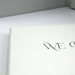 Custom leather hard cover 7 inch white color wedding video brochure - Image 4
