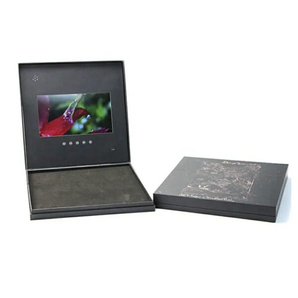 High quality handmade 10.1 inch black cardboard video gift box - Image 1