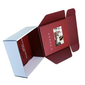 Special design HD screen red and white color video gift box  for party