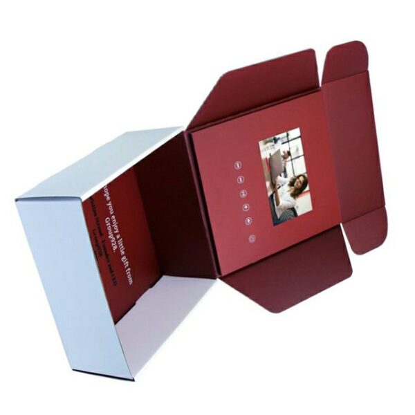 Special design HD screen red and white color video gift box  for party - Image 1